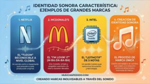 Ejemplos de grandes marcas como Netflix, McDonald's e Intel y su identidad sonora característica